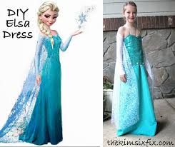 The Kim Six Fix Diy Elsa Dress From Frozen Elsa Dress Frozen Dress Elsa Costume