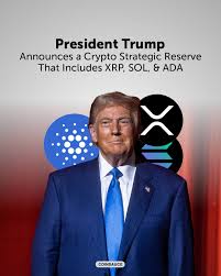 President Trump announces a “Crypto Strategic Reserve that includes XRP,  SOL, and ADA”