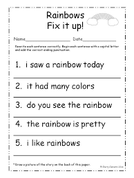 Fix It Up Sentences March Capital Letters And Ending Punctuation School Worksheets Letter To Teacher Matter Worksheets