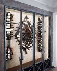 Just as our vino has body, these outstanding wine racks are characterized by their it's made from sustainable bamboo in a modern style that's simple and elegant, just like the wines you enjoy. Contemporary Wine Room With Wood Herringbone Wall With Vertical Wine Racks Contemporary