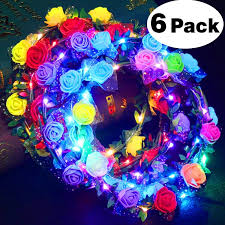 50% off with code zspecialnews. Christmas Party 6 Pack Led Flower Crown Wreath Headband With Multicolor Glow In The Dark Party Girls Women Hair Light Up Flower Headband For Thanksgiving Wedd Glow Birthday Party Glow