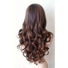Chocolate Brown Auburn Wig Long Curly Hairstyle Long Side Bangs Heat Resistant Synthetic Wig For Daytime Use Or Co Long Hair Styles Long Curly Hair Long Curly