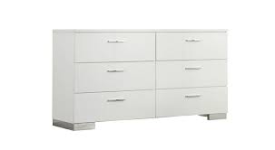 One In Stock Phoebe Glossy Dresser 63 X17 75 X35 25 H Rent 79 Buy 569 Dresser Metal Bar Glossy White