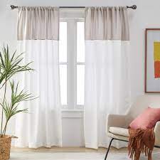 Modrn Mid Century Top Border Curtain Panel Pair Walmart Com Living Room Update Panel Curtains Minimalist Curtains