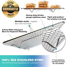 The overall ventilation and drainage design make the dishes dry faster and use them healthier. Kitchenatics Professional Grade Stainless Steel Cooling And Roasting Rack For Cookies Cakes Oven Safe For Cooking Smoking Grilling Bbq Heavy Duty Rust Resistant 25 4 Cm X 38 1 Cm Amazon Co Uk Garden Outdoors
