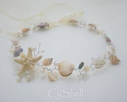Beach Bridal Tiarawedding Seashell Headpiecebridal Starfish Etsy Wedding Accessories Seashell Headpiece Flower Crown Hairstyle