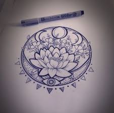 Mandala lotus flower tattoo drawing. Mandala Lotus Flower Tattoo Design Cute Simple Tattoos