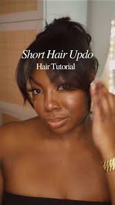 Easy up-do hairstyle for short hair [Save] How did I do friend? 💕 Look  super cute bestie with this quick and easy tutorial for an undone, messy  up-do