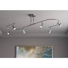Pro Track 6 Light Nickel Finish U Shape Led Track Light Kit 74p96 Lamps Plus