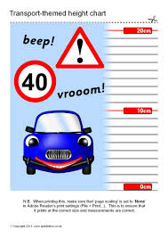 Transport Themed Childrens Height Chart Sb4778 Sparklebox