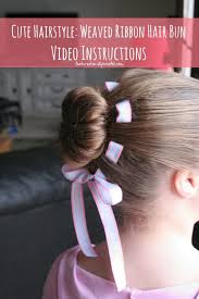 Cute Hairstyle Flower Hair Bun With Weaved Ribbon Video Instructions Diy Crafts
