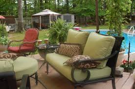 Awesome Light Green Cushions Sets Mixed Black Wrought Iron Outdoor Love Seat Chair As Well As Rep Wrought Iron Patio Furniture Patio Cushions Outdoor Furniture