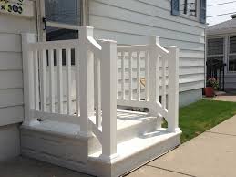 Hire a masonry or landscaping contractor that has experience building outdoor kitchens. Unit Step Precast Concrete And Wrought Iron Railing