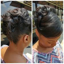 55+ short hairstyle ideas for black women. Updo On Relaxed Hair Hair Styles Black Hair Updo Hairstyles Short Hair Styles Easy