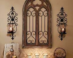 Farmhouse Wall Decor Wreath And Window Rustic Wood Metal Etsy Farmhouse Wall Decor Tuscan Wall Decor Metal Wall Decor