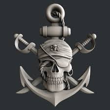 3d Stl Models For Cnc Router Pirate Skull Etsy Pirate Skull Skull Model Cnc Router