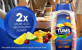 Dual action complete acid reducer antacid chewable tablet berry 50 ct dual action complete acid reducer antacid chewable tablet mint 25 ct effervescent antacid & pain relief effervescent tablet 36 ct Amazon Com Tums Antacid Tablets Ultra 1000 Assorted Fruit Value Size 160 Count Pack Of 2 Health Personal Care