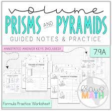 Volume Of Prisms Pyramids Worksheet Bundle Teks 7 9a Kraus Math Math Formulas Kids Worksheets Printables Math Teks