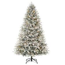 Home Decorators Collection 7 5 Ft Kenwood Frasier Fir Flocked Led Pre Lit Artificial Christmas Tree With 1000 Warm White Lights H8800101 The Home Depot In 2020 Flocked Christmas Trees Led Color Changing