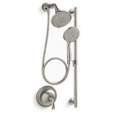 Kohler K 22180 Bn Vibrant Brushed Nickel Forte Pressure Balanced Shower System With Shower Head Hand Shower Slide Bar Shower Arm Hose And Valve Trim Faucetdirect Com