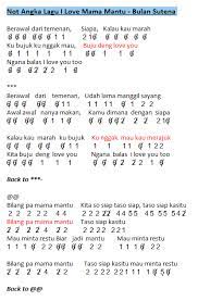 Not Angka Lagu I Love Mama Mantu - Bulan Sutena (Bilang Pa Mama Mantu ) | Dunia Lirik Not Lagu