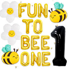 Amazon.com: JeVenis Fun to Bee One Decoration Happy 1st Bee Day Balloon So  Sweet to Bee One Backdrop Bumble Bee First Birthday Decoration : Toys & ...