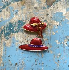 Two Red Hat Society Pins Brooches Etsy In 2021 Red Hat Society Red Hats Brooch Pin