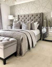 Are you looking for teen bedroom ideas for girls? 40 Ideas Bedroom Wallpaper Grey Beds Feature Wall Bedroom Grey Wallpaper Bedroom Bedroom Furniture Sets