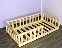 At first, you need to build a lower base. Toddler Bed With Slats Nursery Crib Montessori Bed Floor Bed Www Home4dreams Com In 2021 Toddler Floor Bed Floor Bed Montessori Bed