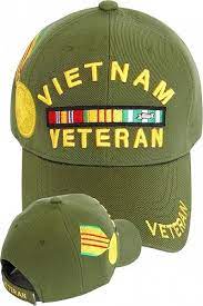 Vietnam Veteran Ribbons With Color Medal Mens Cap Olive Green Adjustable Vietnam Era Veterans Veteran Hats Vietnam Veterans