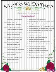 Why Do We Do That Game Bridal Shower Trivia Game Cards Bridal Shower Games Bridal Shower Bridal Shower Games Funny
