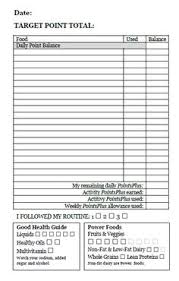 Weight Points Chart Weight Watchers Printable Weight
