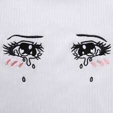 Eye Tears Short Sleeve Cropped T Shirt Anime Crying Eyes Anime Crying Anime Eyes