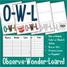 Freebie Owl Chart Observe Wonder Learn By Little