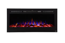 Electric fireplace logs wood fireplaces add a very quaint and classic look and feel to any room; Realistic 3 Color Flame Black Touchstone 80025 45 Inch Wide In Wall Recessed 1500 750 Watt Heater 5 Flame Settings Sideline Electric Fireplace Log Crystal Hearth Options Fireplaces Stoves Fireplaces Ilsr Org