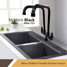 Find great deals on ebay for modern kitchen sink faucet. 1 Unit Bliton Stainless Steel Sus304 Modern Black Color Double Kitchen Faucet Sink Tap Pillar Mounted B2060 P Shopee Malaysia