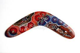 Australian Boomerang With Beautiful Design Isolated On White Australian Boomerangs Aboriginal Australian Tattoo