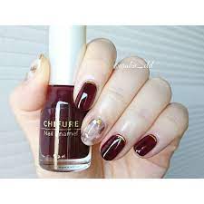 eruko えるこ on instagram ボルドー 白べっ甲ネイル たまにはこういう感じのネイルもします 実は結構好き 使用カラー ちふれネイルエナメル 370 リキュールネイル3 鳶色 acクイックドライ ベース ハー ちふれ ネイル ちふれ マニキュア