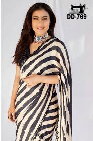 Jennifer winget's pantsuit with a plunging neckline is a mood Buy Online Kajol Function Wear Black And White Saree From Surati Fabric At Best Price