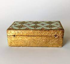 I used the smaller one under the coffee table, also from wayfair!￼￼￼￼! Small Hinged Florentine Box Green Gold Gilt Italian Ornate Florentine Tole Wood Italian Design Trink Green And Gold Decorative Boxes Italian Design