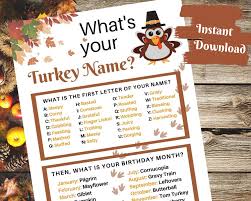 Corn was named the national thanksgiving turkey, though both will retire to a new home on the campus of iowa state university, according to the associated press. Thanksgiving Party Game Whats Your Turkey Name Game Turkey Etsy Thanksgiving Parties Friendsgiving Party Friendsgiving Decorations