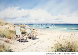 Two lounge chairs await