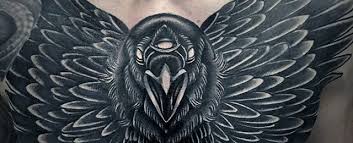 Tribal crow tattoo on back for men. Top 93 Crow Tattoo Ideas 2021 Inspiration Guide
