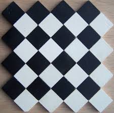 Papier peint intissé noir et blanc représentant des. Carrelage Grand Carre Damier Noir Et Blanc