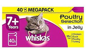 Whiskas 7 Years Poulttry Selection In Jelly Megga Pack 40x 100g Whiskas Food Animals The Selection Confectionery