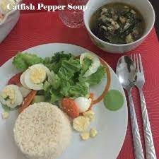 It is usually made with goat meat, but can also be made has anyone tried fresh fish pepper soup and white rice? Nigerian Catfish Pepper Soup With White Rice Besthomediet Stuffed Peppers Stuffed Pepper Soup How To Cook Catfish