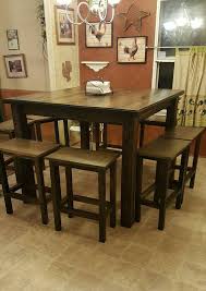 Farmhouse Tablekitchen Table Barstools Seats 8 4x4 Table Etsy Counter Height Kitchen Table Table Farmhouse Table
