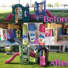 Little Tykes Playground Makeover Found A Used Playground On Fb Group Cleaned Used Rustoleum 2x Spray Paint Backyard Toys Kids Outdoor Play Backyard For Kids