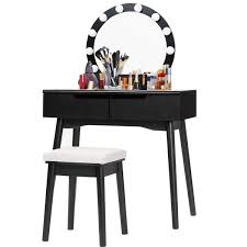Vanity come with 10pcs led vanity lights, high brightness, very visible to make up, perfect for both home and studio makeup practical and. Suncrown Makeup Vanity Table Desk Set With Lighted Mirror Overstock 32406024 Black