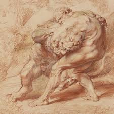 Hercules Strangling The Nemean Lion .and it was time to start again my mythology series called greek gods. hercules strangling the nemean lion